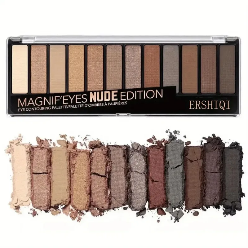 12-Color Pearlescent and Matte Eye Shadow Palette with Long-lasting and Luminous Formula Makeup Palette Beauty Glazed Eyeshadow