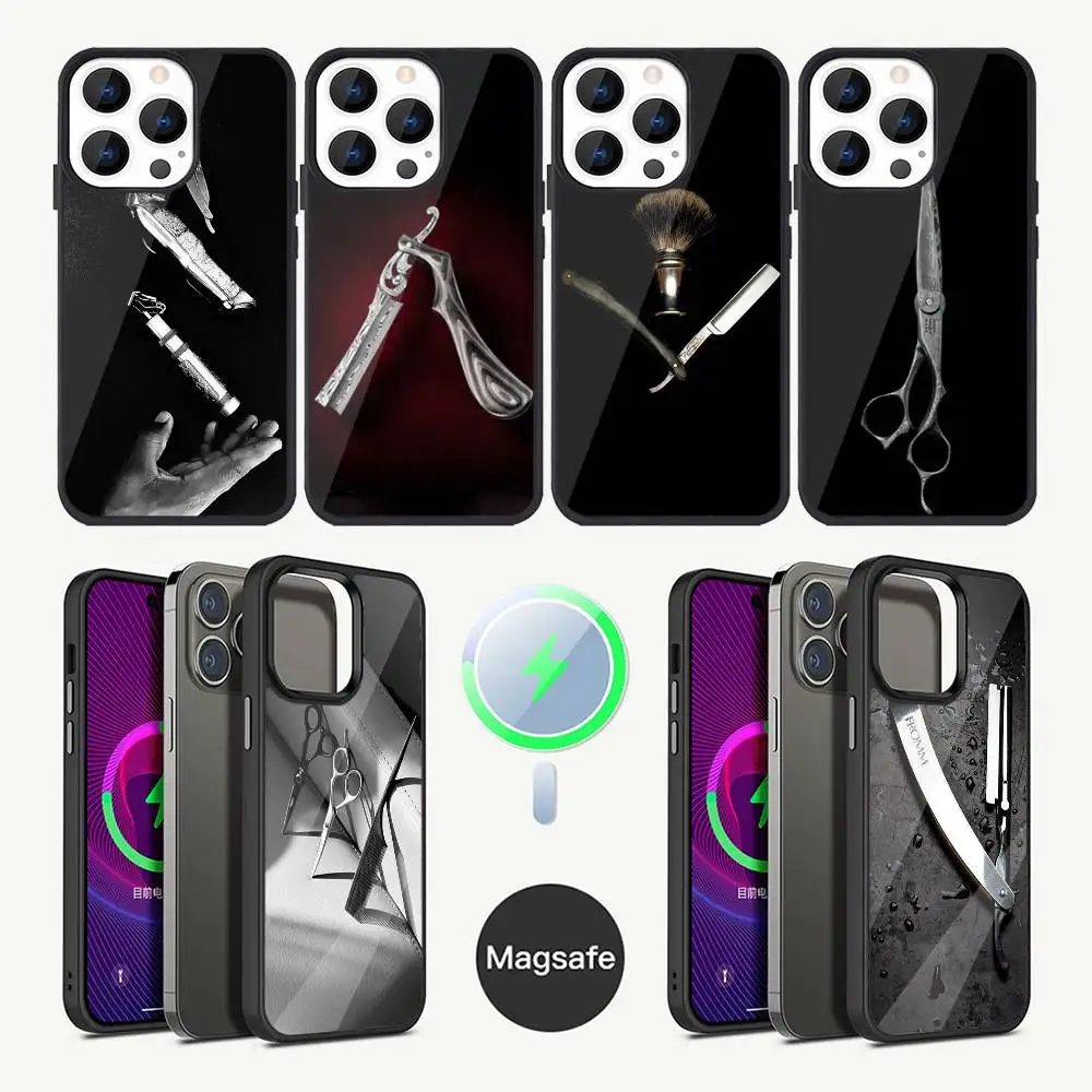

Barber Shop Hair style tools Phone Case For iPhone 16,15,14,13,12,11,Plus,Pro,Max Mini Magsafe Magnetic Wireless Charging