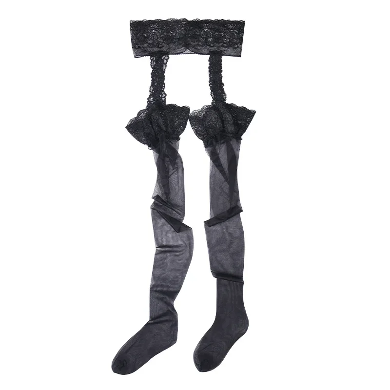 Calze a compressione per il corpo delle donne Sexy calze con reggicalze in pizzo collant per Sexy Club Dance Office Lady SM Sex Games