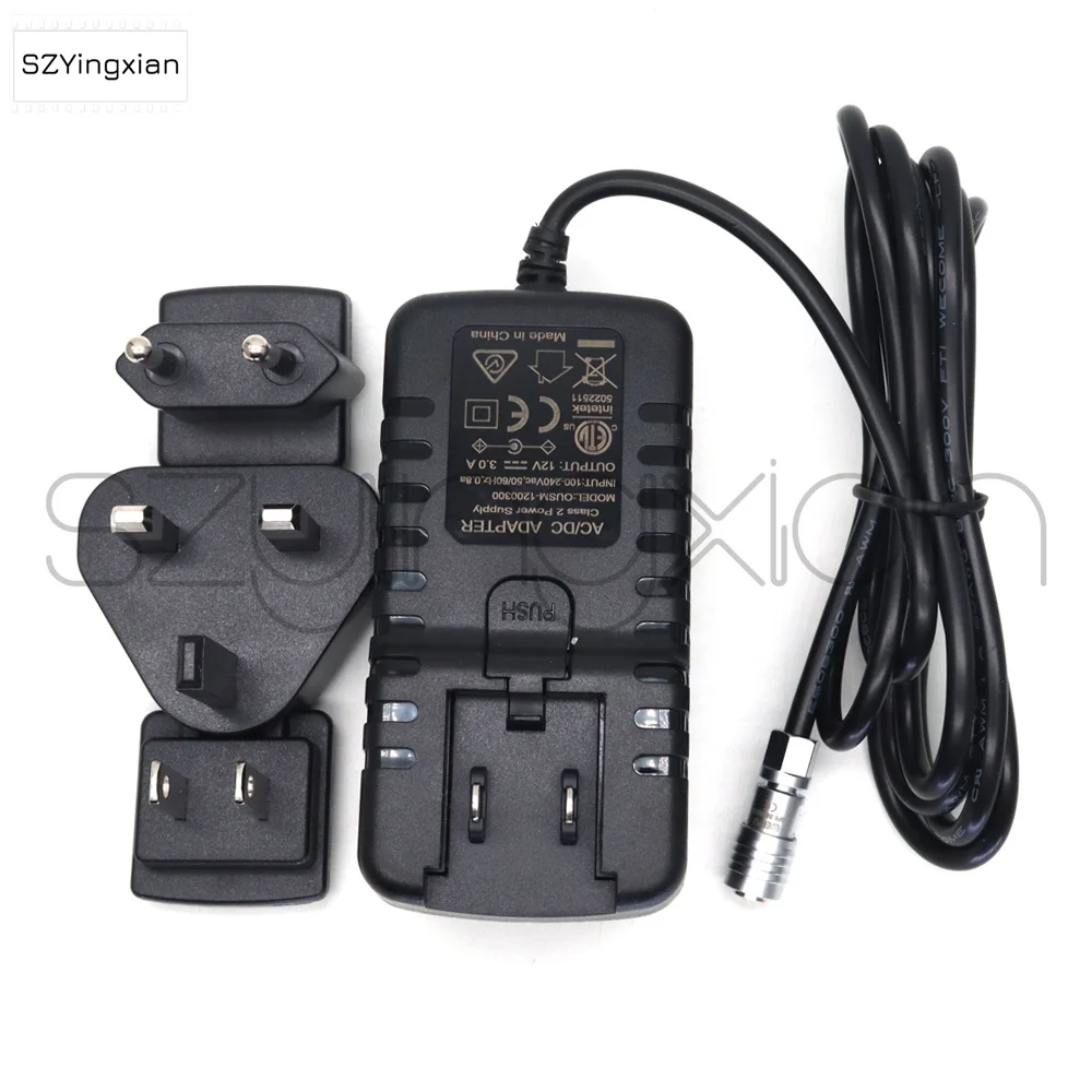 PortKeys LH5H LH5P II Monitor 5Pin Female Plug Power Cable 12V 3A Power DC Adapter 110-220V