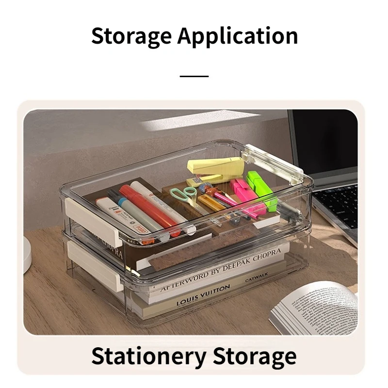 Large-Capacity Document Storage Box Passport Certificate Tape and CD.Display Organizer Transparent