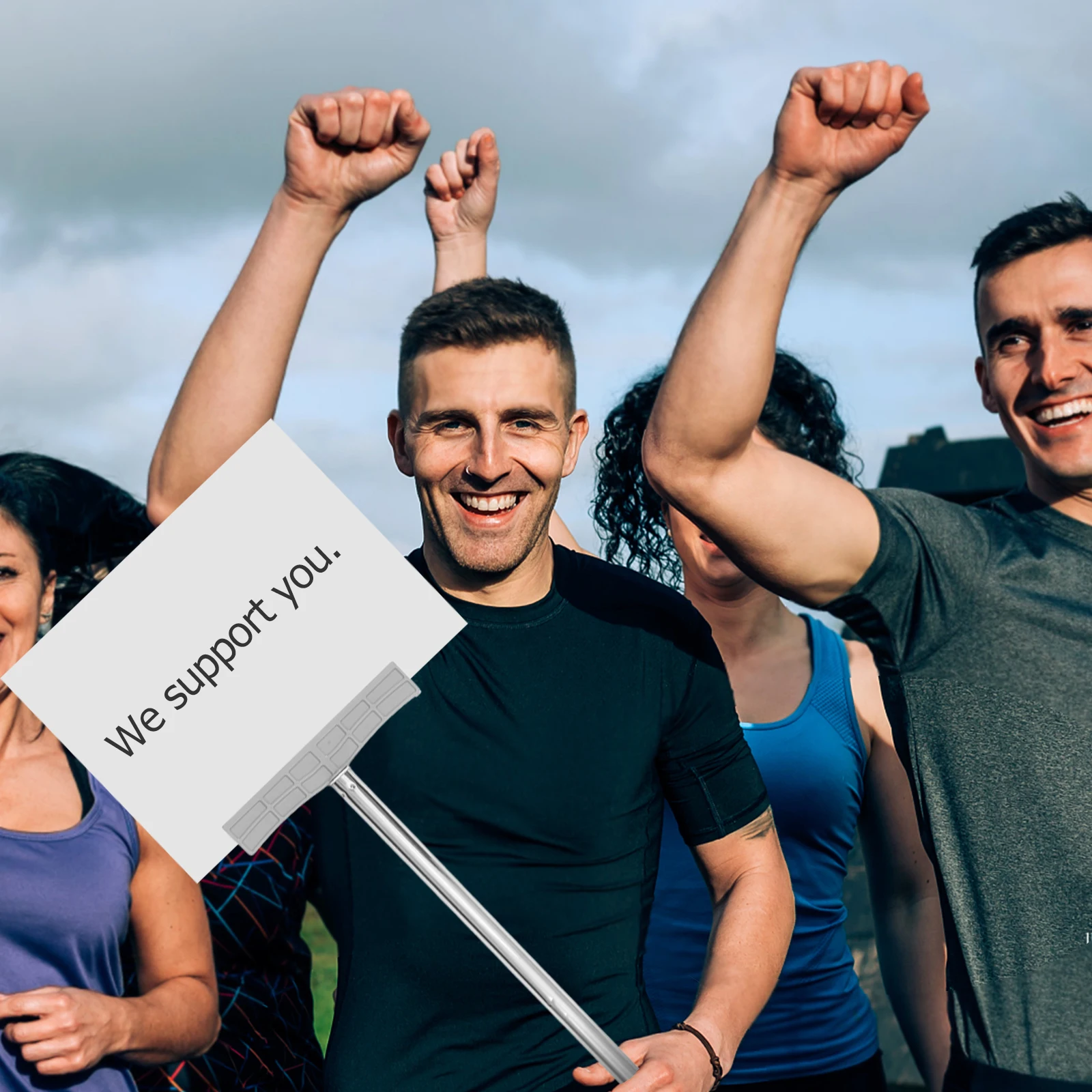 2pcs Sign held 60cm Stainless Steel Rod Display Parade Holder Stick for Election Protest Multi function sign rod