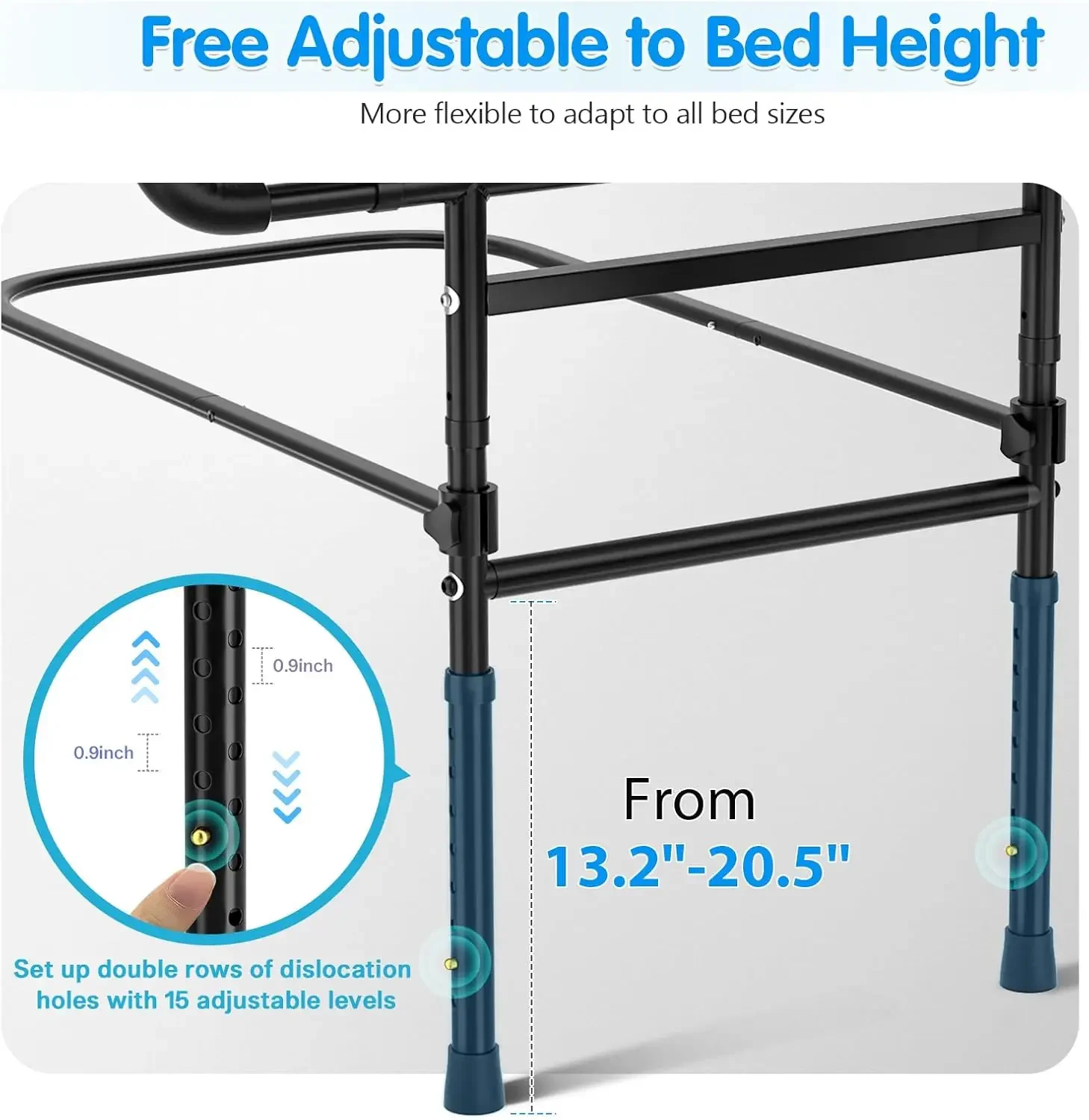 Rails for Elderly Adults Safety Foldable - Heavy Duty Bed Assist Rails for Senior, with Extendable Bed Guard Rails