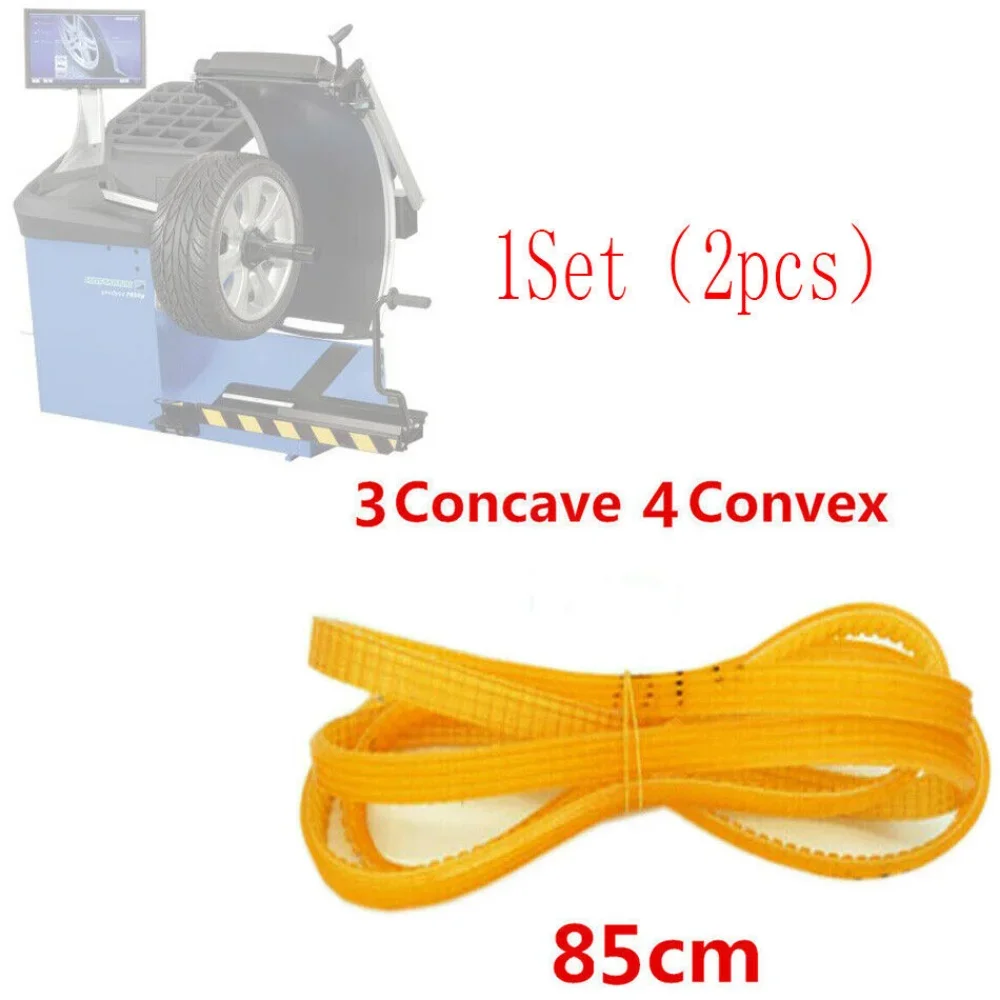 

2PC Wheel Balancer Machine Transmission PU Belt 3 Concave 4 Convex 85cm