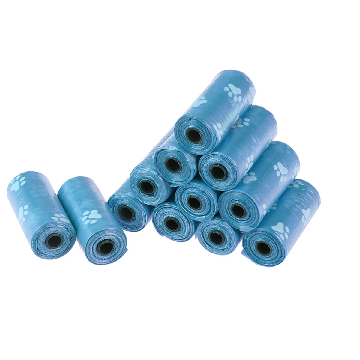 

15 Rolls Pet Claw Printed Garbage Bags Disposable Cat Waste Supplies Lightweight Portable Paw Pattern Design