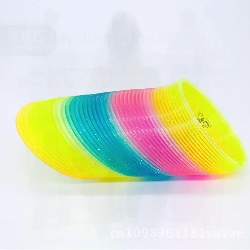 レインボーサークル フラフープ エラスティック スタッキング スプリングサークル 子供用 カラフル ナイトマーケット 屋台商品 クリエイティブ 視覚スキル