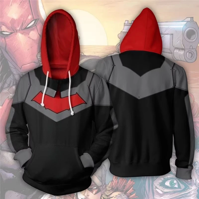 

Comic Super Hero Bat Nightwing 3D Sweater Digital Printing Sweater Men's and Children's cos Anime Peripheral Hoodie