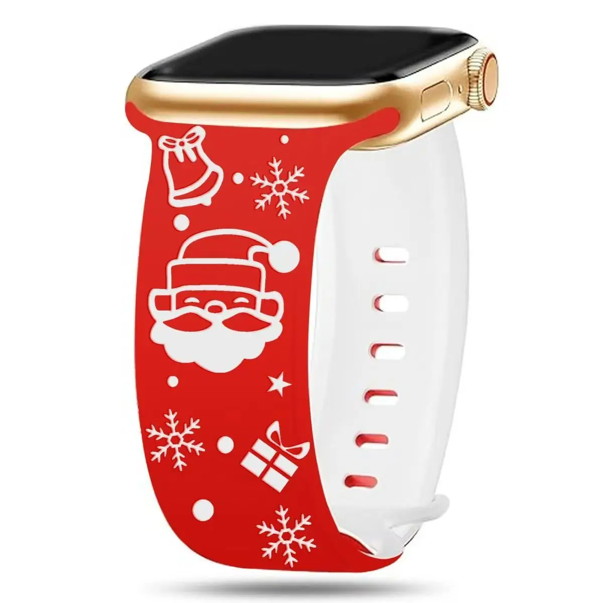 

New design Christmas Band for Apple Watch Ultra 3/2/1/ Series 11/10/9/8/7/6/5/SE Engraved silicone 40/41/42/44/45/46/49mm strap