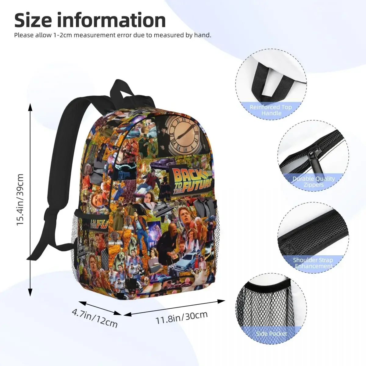 Custom Bag Back To The Future Backpack Student Boys Girls BookBag Children School Bag Laptop Shoulder Bags For Men Women