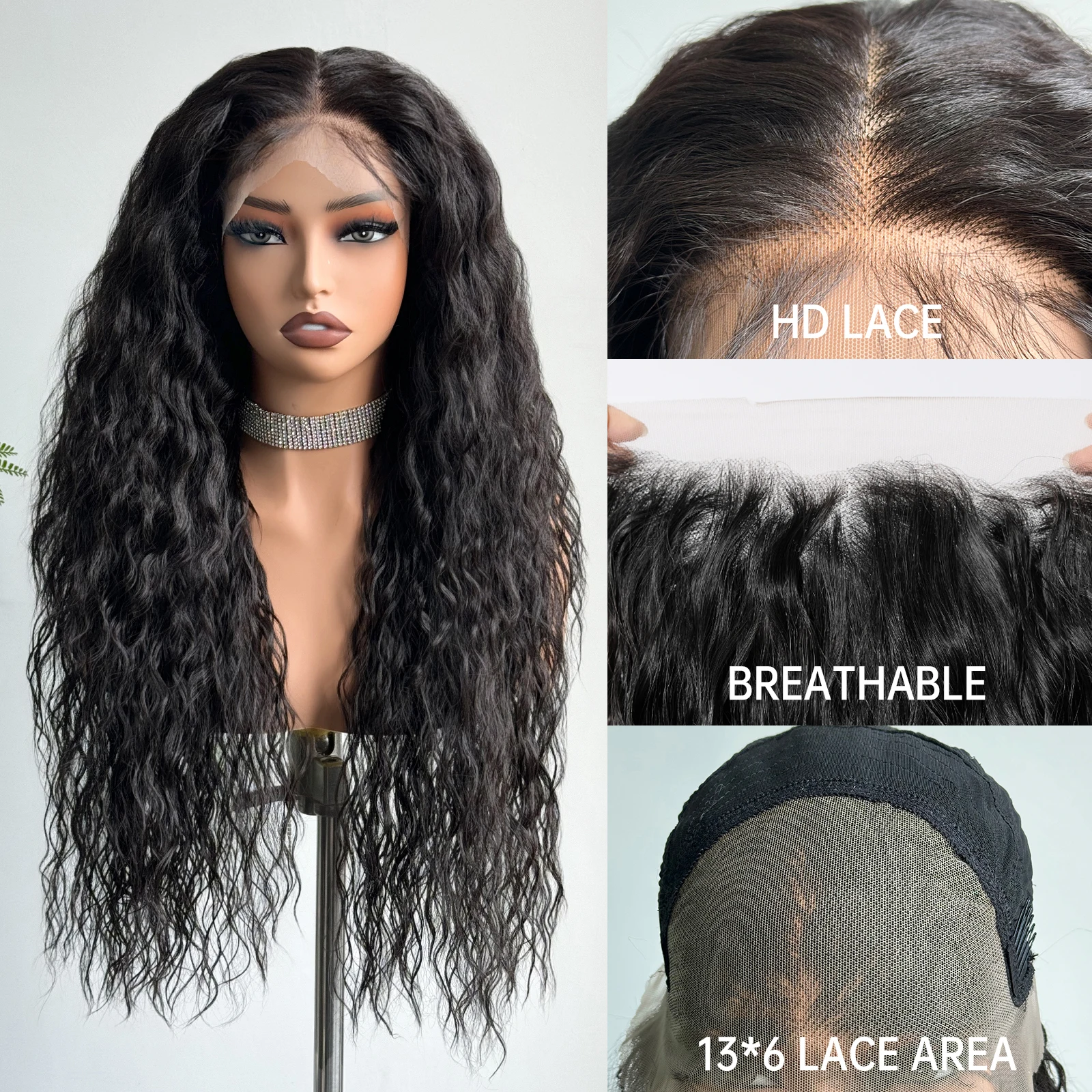 

Синтетический парик Topshe Luxury 13x6 HD Lace Frontal, прямой, цвет Jet Black, с невидимой кружевной основой, без клея, длина 24 дюйма, предварительно проработанный, с эффектом натуральных волос.