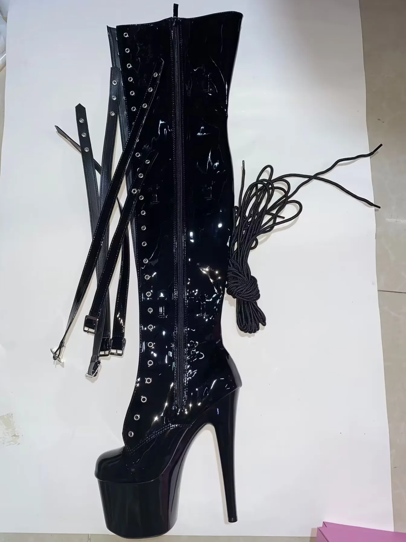 Sexy over-the-stivali al ginocchio con 17 centimetri tacchi, scarpe da passerella, E pole dancing stivali per il 7-pollici modelli