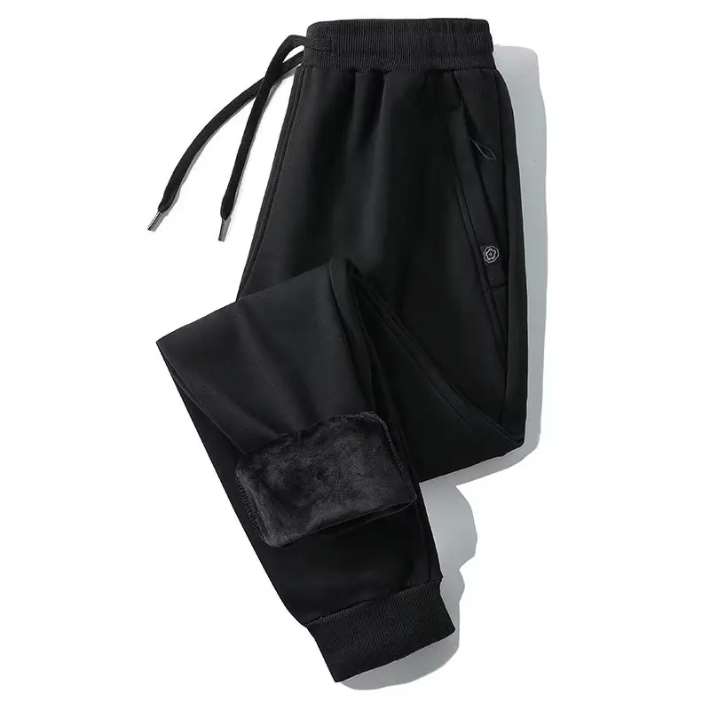 Women's Fleece Lined Cuffed Casual Thickened Autumn Winter Fashionable Sports Cotton Pants High Waist Long Pants Harajuku Style