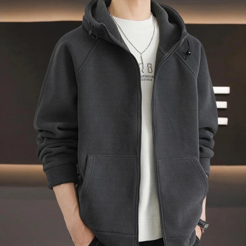 

​ Сверхмощная флисовая куртка для мальчиков-подростков, осенне-зимняя ветрозащитная куртка с капюшоном, утепленное стеганое пальто ​