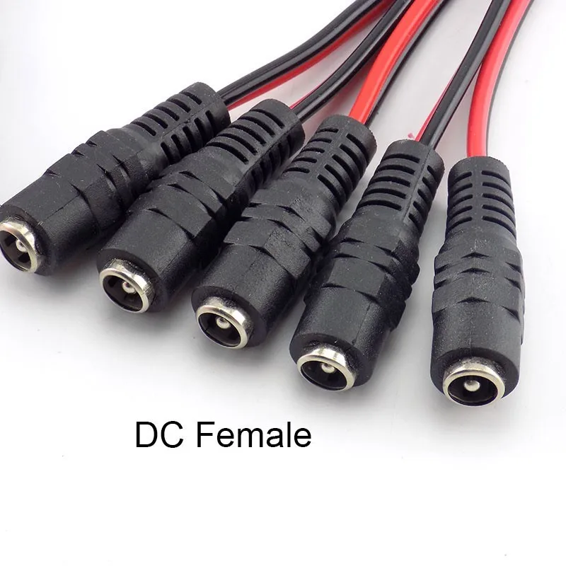 1/2/5/10pcs DC Female Plug Power Extension Cable Adapter 5.5x2.1mm Jack Connectors  For CCTV Camera LED Strip DC Wire Cord C3