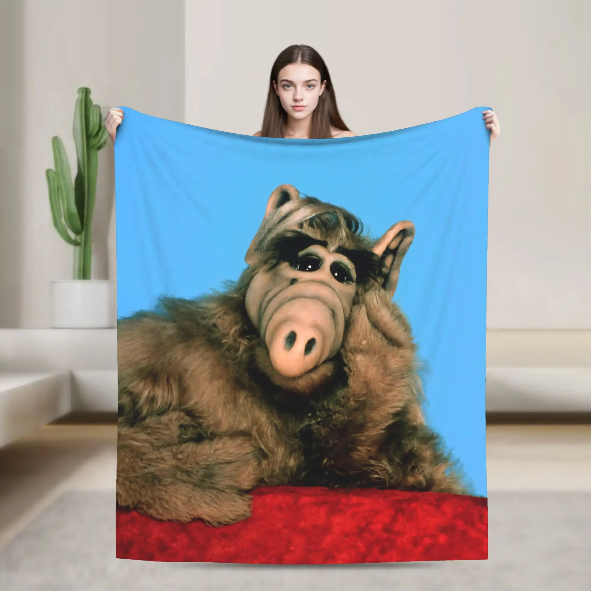 Alf  Alien Life Form Comedy  Knitted Blankets Coral Fleece Plush  Ultra-Soft Throw Blanket for Outdoor Travel Bedroom Quilt