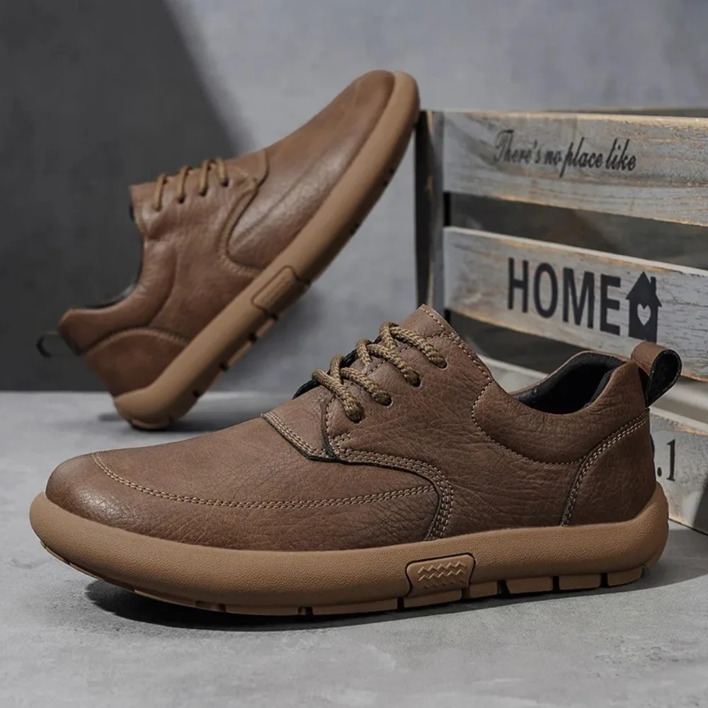 

Leisure Walk Casual Shoes for Men Outdoor Leather Sneakers Classic Men Leather Treking Footwear Spring Summer Man Walking Shoes