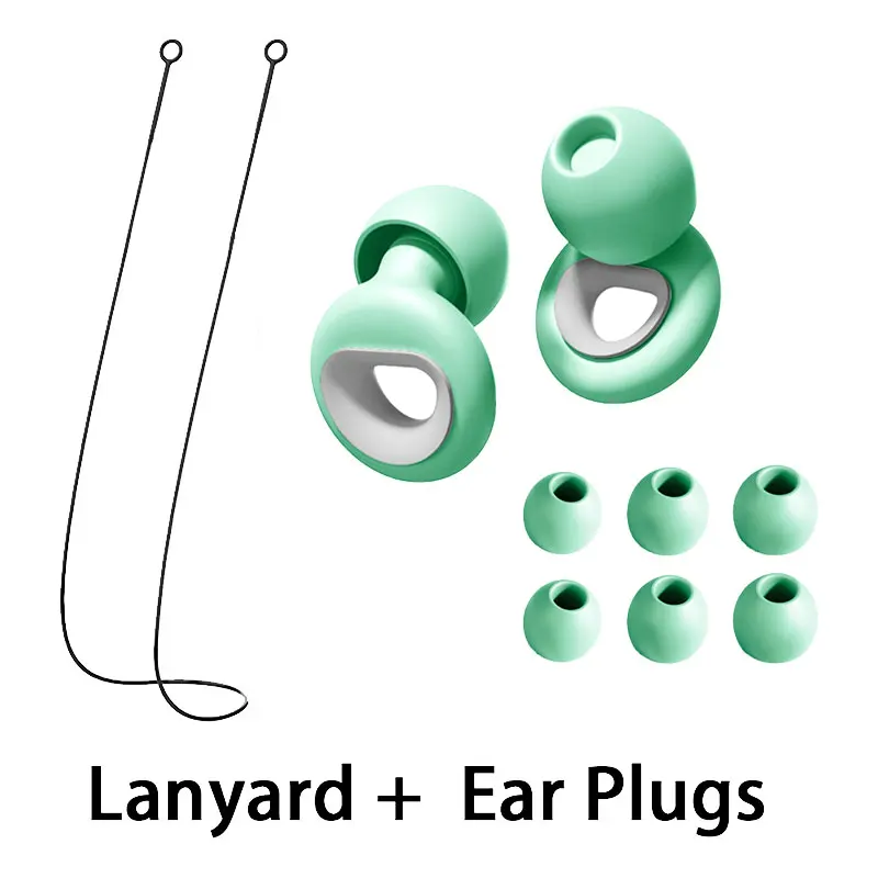 Super Soft Reusable Ear Plugs with Silicone Lanyard for Noise Reduction Quiet Hearing Protection for Sleep Swim Work