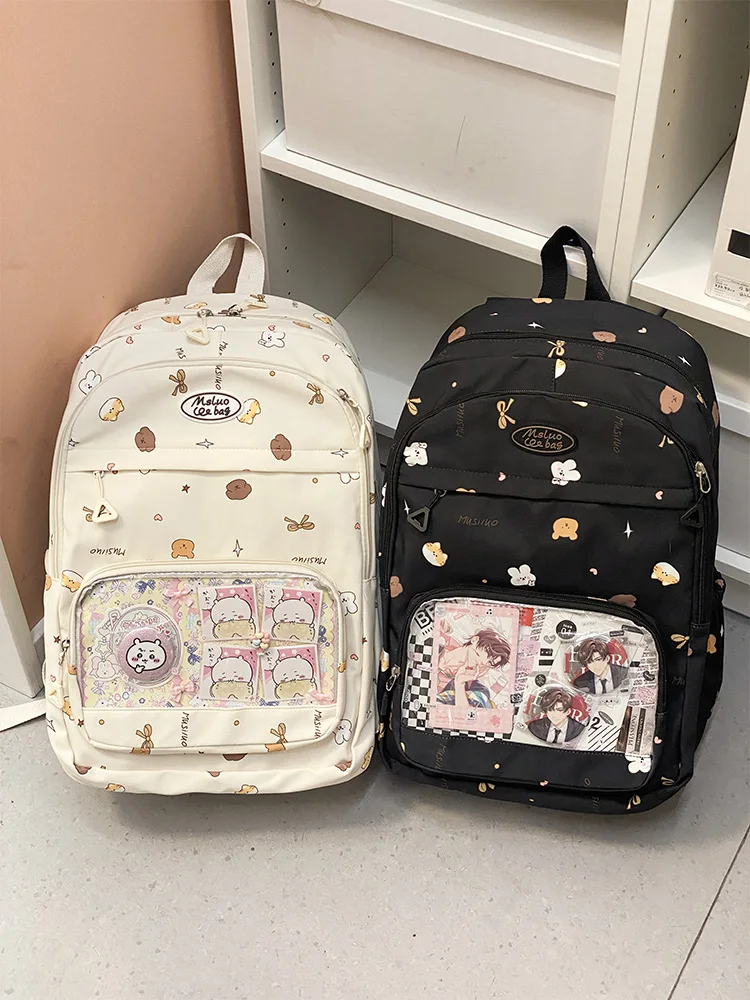 

Original Daily Backpacks Transparent Shoulders Bags College Style Bags Campus Large Capacity Bag Female Backpack