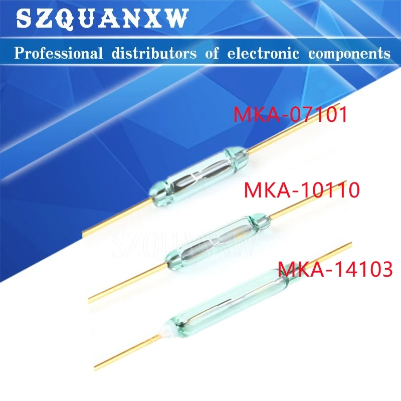 Interruptor de lengüeta, interruptores controlados magnéticamente, MKA07101, MKA10110, MKA14103, 10 piezas