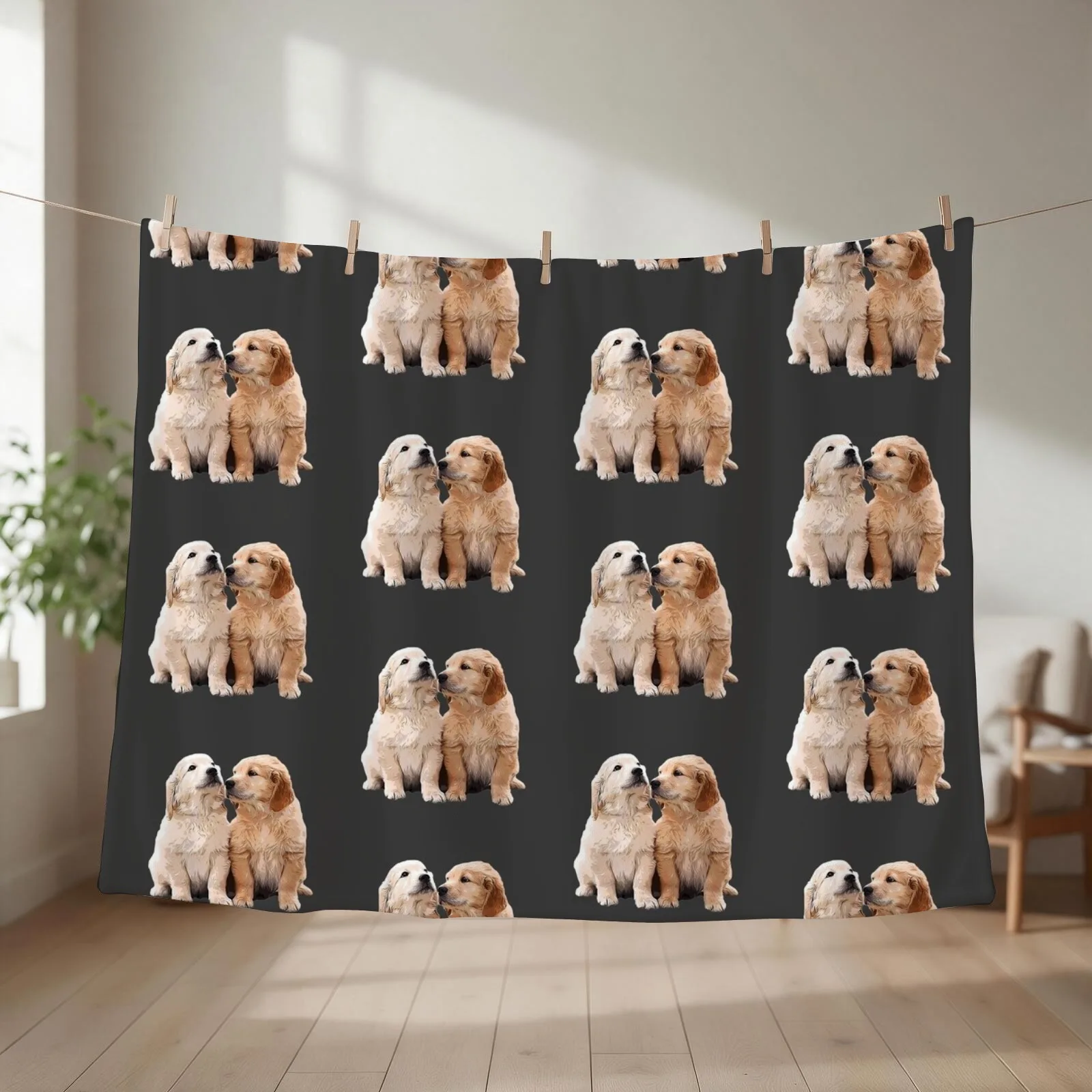 Golden Retriever Puppies Throw Blanket anime Soft Beds Picnic Designers Blankets