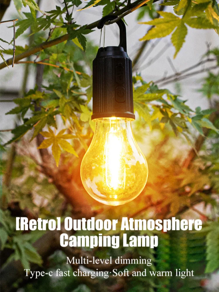 Tungstênio recarregável Noite Luzes Mercado, Outdoor Camping Bulb