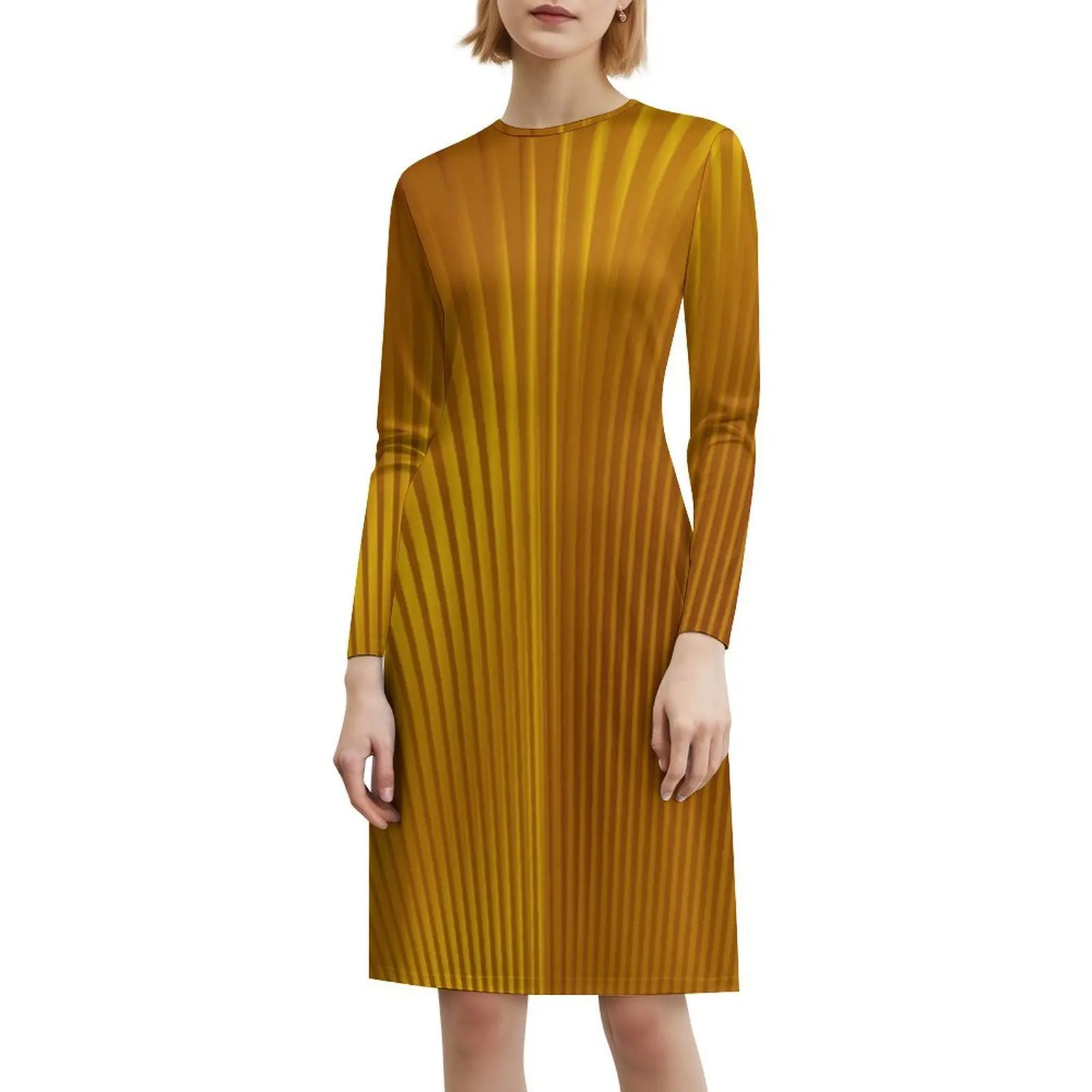 Gouden Art Deco Patroon Boheemse Mouwloze Jurk Voor Vrouwen Print Strand Feestjurken Gouden Kunstwerk Metaal Goud Patroon Metaal