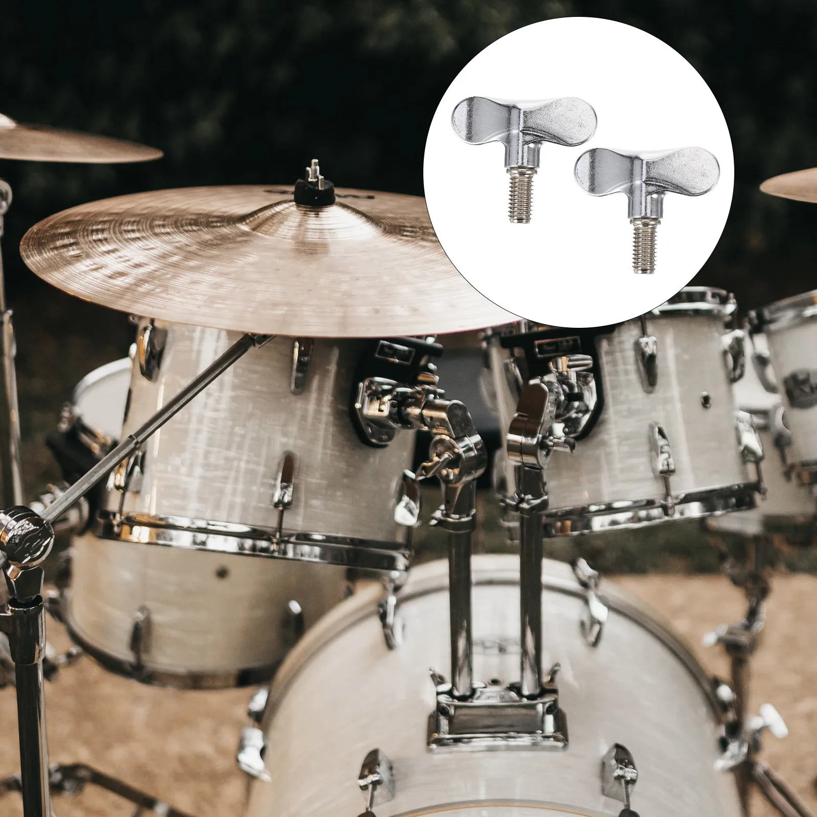 

2 Pcs Drum Hardware Cymbal Quick Release Nuts Stand Metal Wing Screw Percussion Accessories