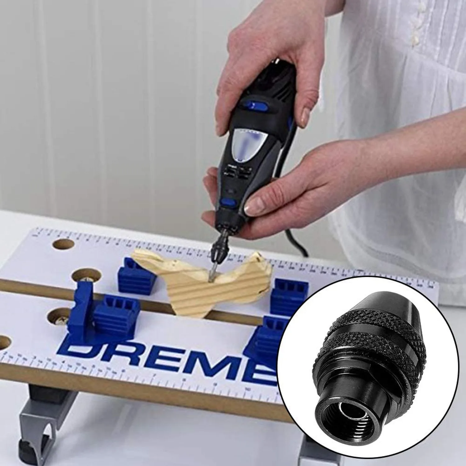 AAAN-31Pcs أقراص القطع لعجلة قطع الماس الدوارة دريمل مع 4 قطعة تغيير سريع تشاك مثقاب بدون مفتاح 0.4-3.2 مللي متر