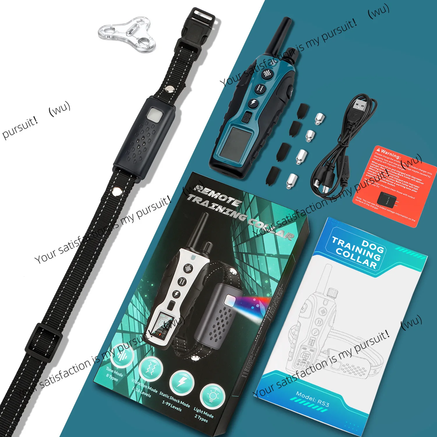 

Цветной экран IP67, водонепроницаемая зарядка, дальнее управление, высококачественный интеллектуальный пульт дистанционного управления для дрессировки собак, ошейник для собак с защитой от лая