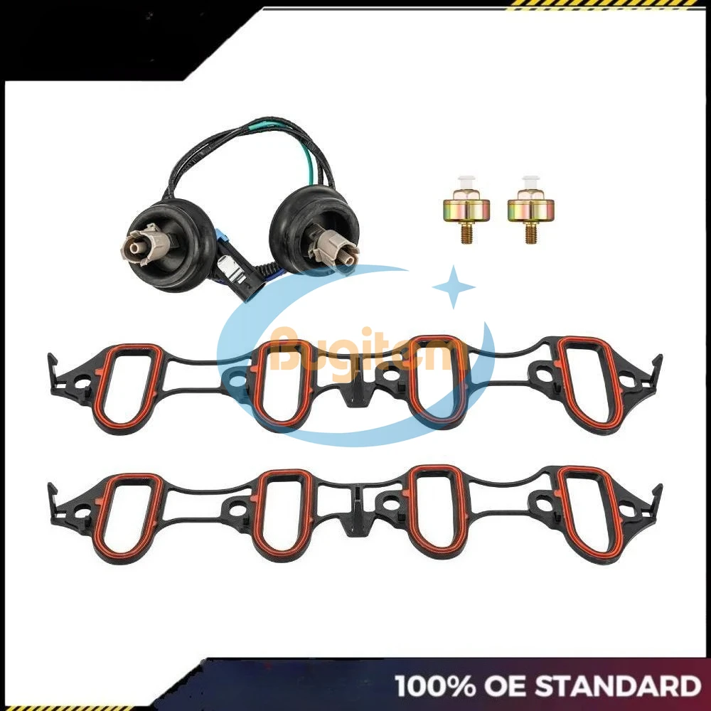 OE 12601822 89060413 12589867 Knock Sensor Wire Harness w/Intake Manifold Gasket Kit For GMC Yukon Envoy XL 1500 2500 Cadillac