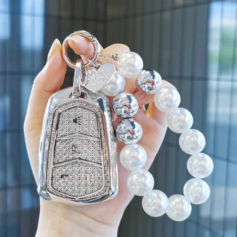 

Suitable for Cadillac xt5 keycase ct5 xt4 atsl xts ct6 ct4 xt6 gt4 Lyriq keycover keyshell keychain Diamond Car Key Holder