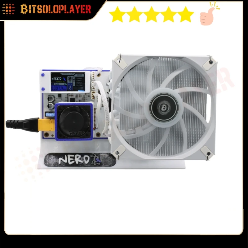    Nuevo miner de Bitcoin Nerd QX 8T 140W para uso doméstico, consumo de energía de 140W con fuente de alimentación, miner para uso doméstico BM1370 Blanco 2026
