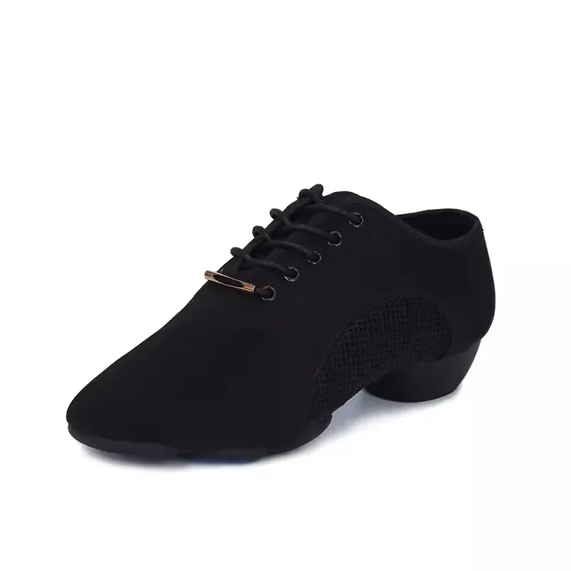 Oxford Canvas Dance Shoes Soft Teacher Shoe Women Sailor Dancing Shoes Genuine Leather Square Dance Cowhide Sneakers