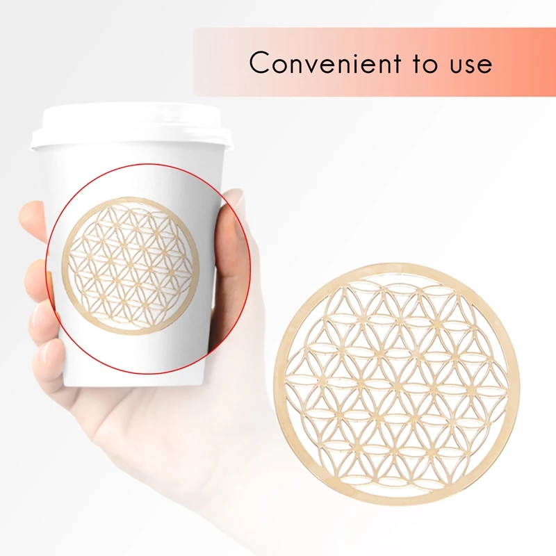 4Pcs/Set New Metal Energy Decor Sticker Flower Of Life