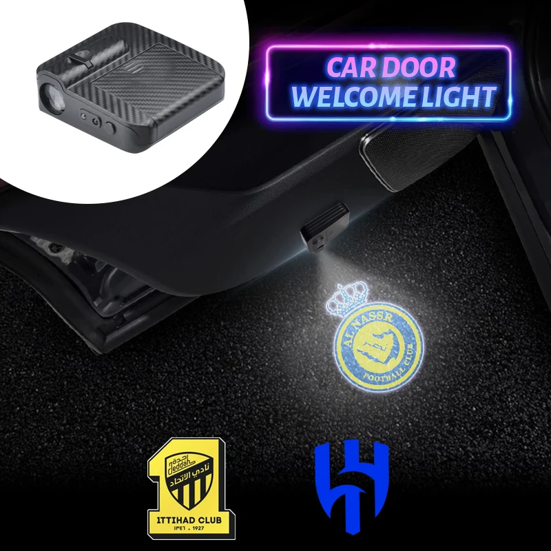 Proyector de luz LED para puerta de coche, lámpara de bienvenida con logotipo de fútbol de Arabia Saudita, Toyota, Jeep, Hyundai, Geely, MG, BYD,