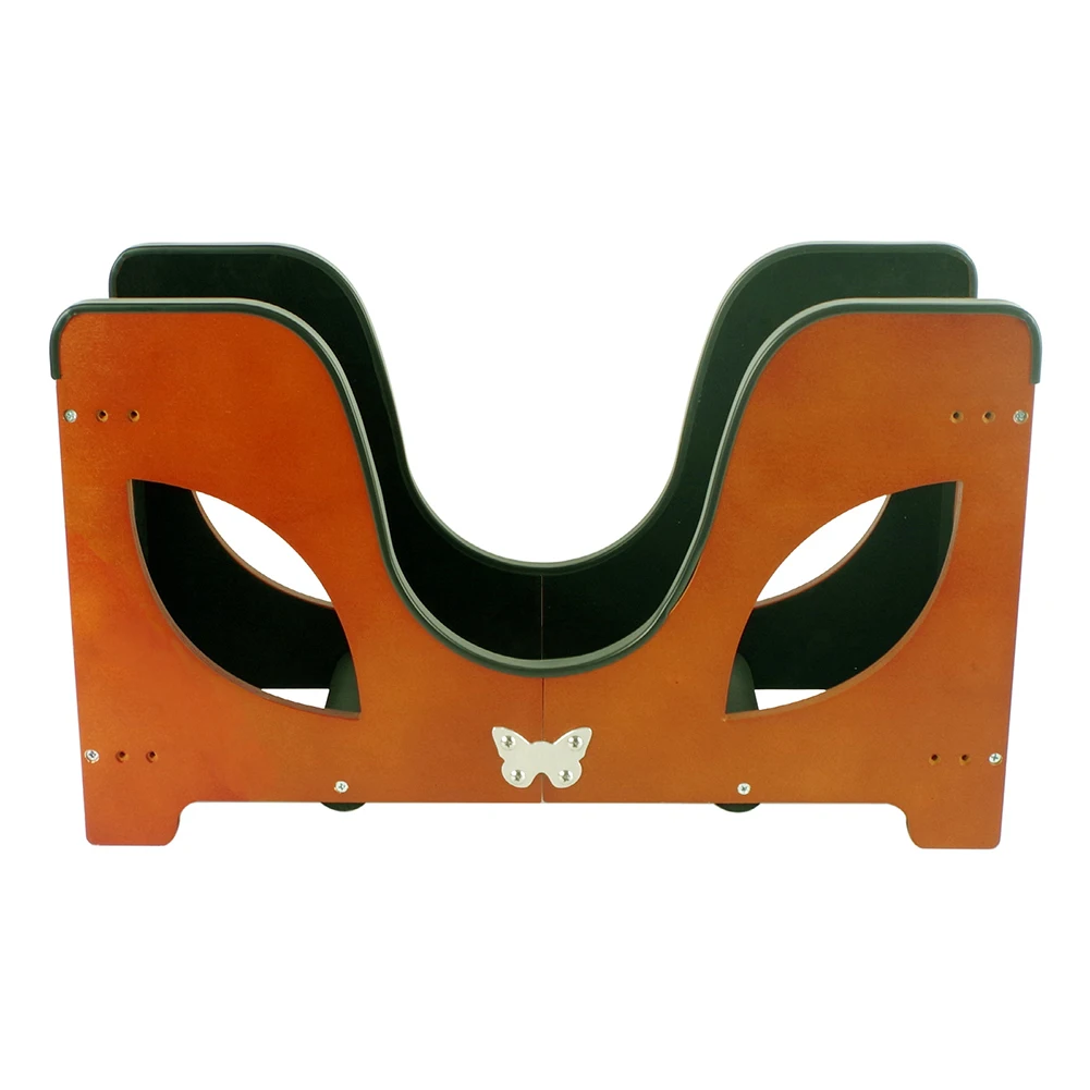 Foldable Wooden Guitar Stand for Musicians with Silicone Protection and Four Paddle Slots for Keeping Accessories Organized