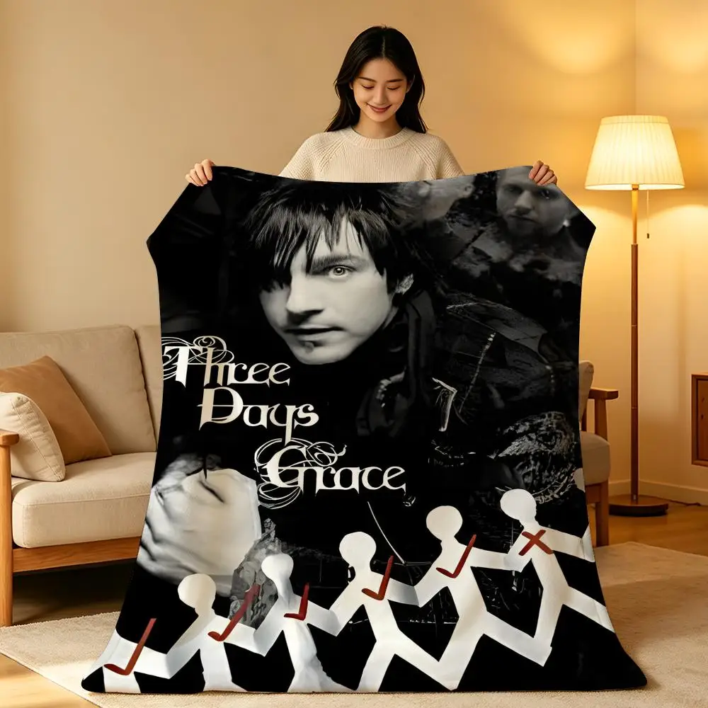 Band T-Three D-Days G-Grace Throw hot High-Density Short Plush Blanket Soft Skin-Friendly for Sofa Nap Air-Conditioned Room