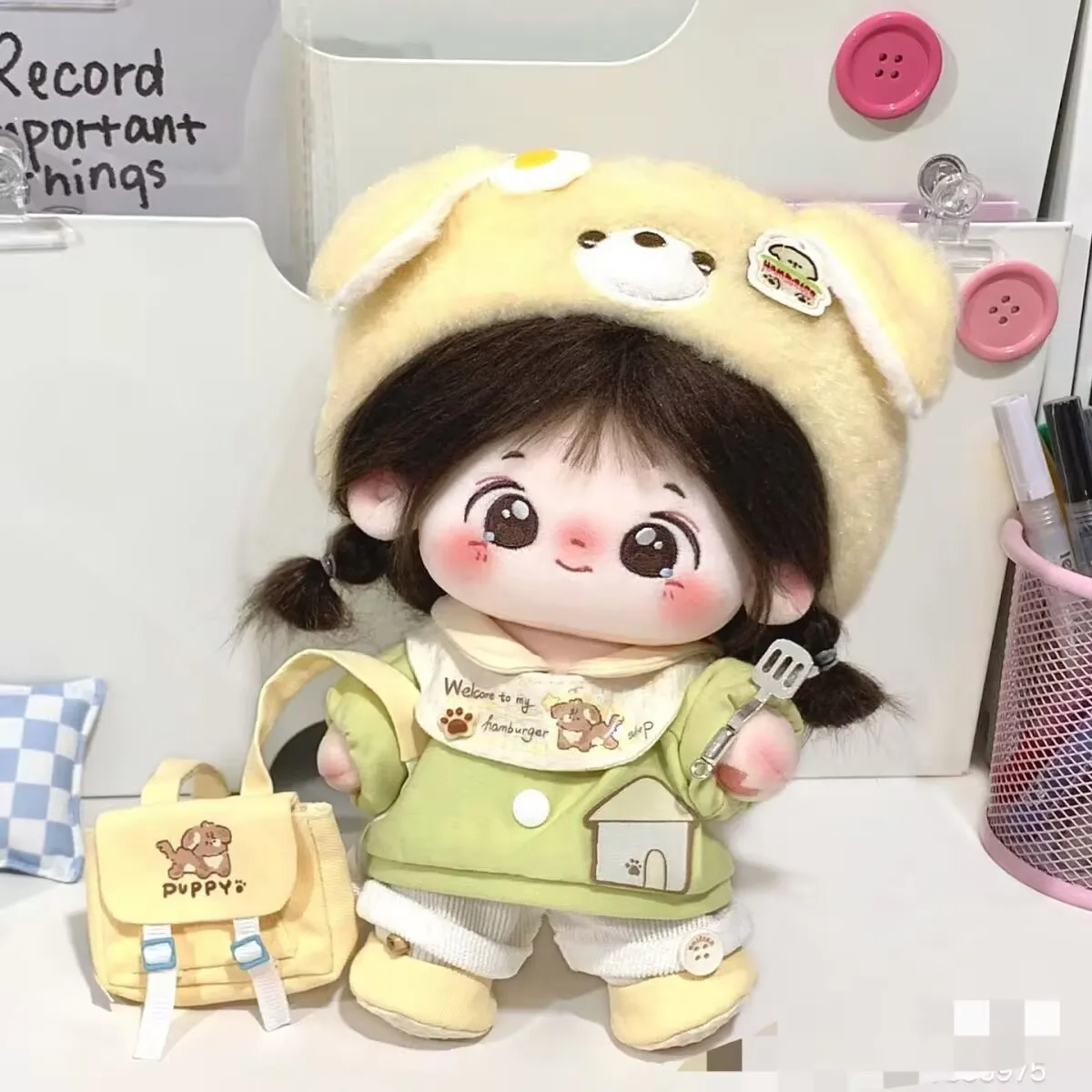 سلسلة متجر Sweet Dream مقاس 20 سم "وعاء البيض المقلي للكلاب الصغيرة" ملابس أطفال دمى قطنية تتغير إلى ملابس دمى لطيفة