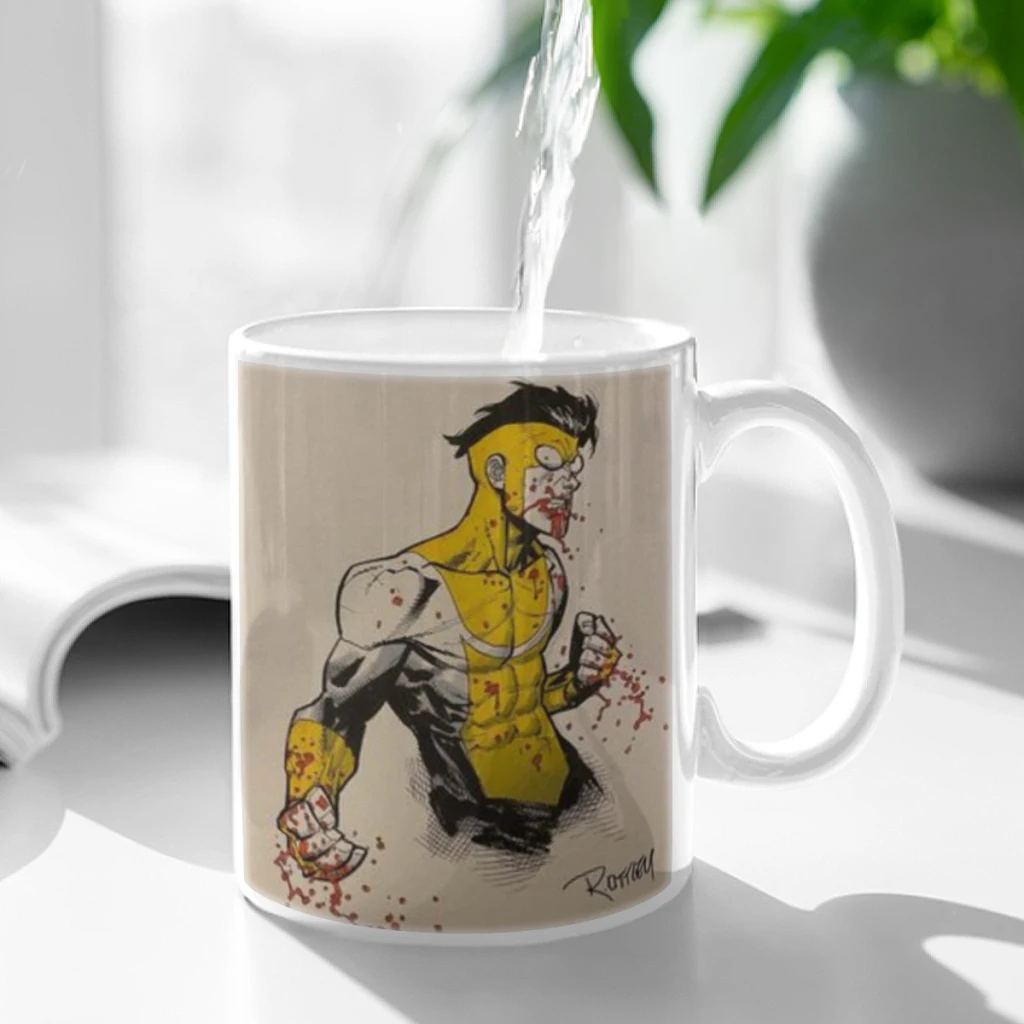 

I-Invincible Cartoon Coffee Mug 11oz Fun Ceramic Coffee Tea Cocoa Cup Handle Tea Drink Cup