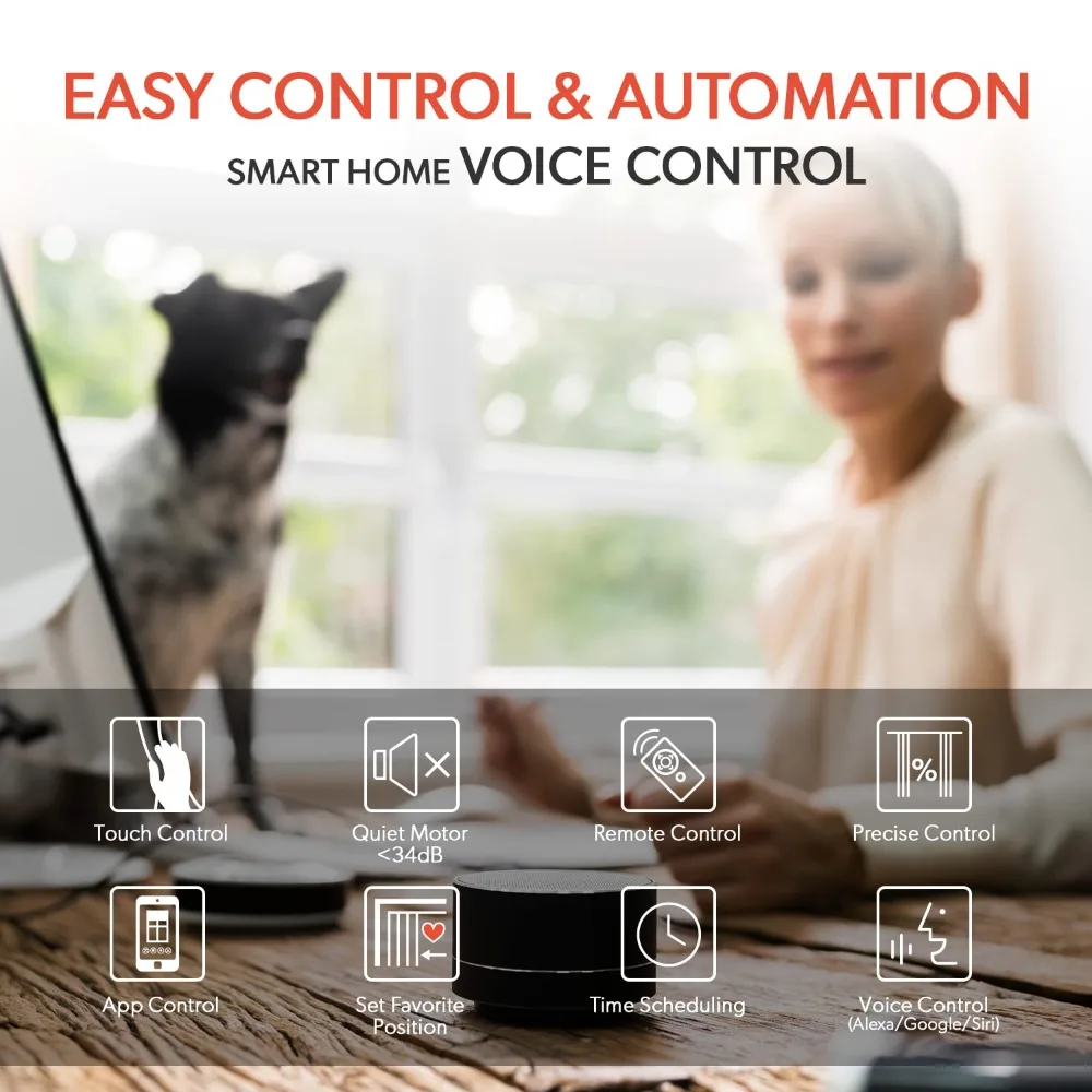 

Hot Sale,Home Automation Hub For Motorized Blinds Compatible With Alexa, IFTTT, Control4, Siri; Remote, App & Voice Control
