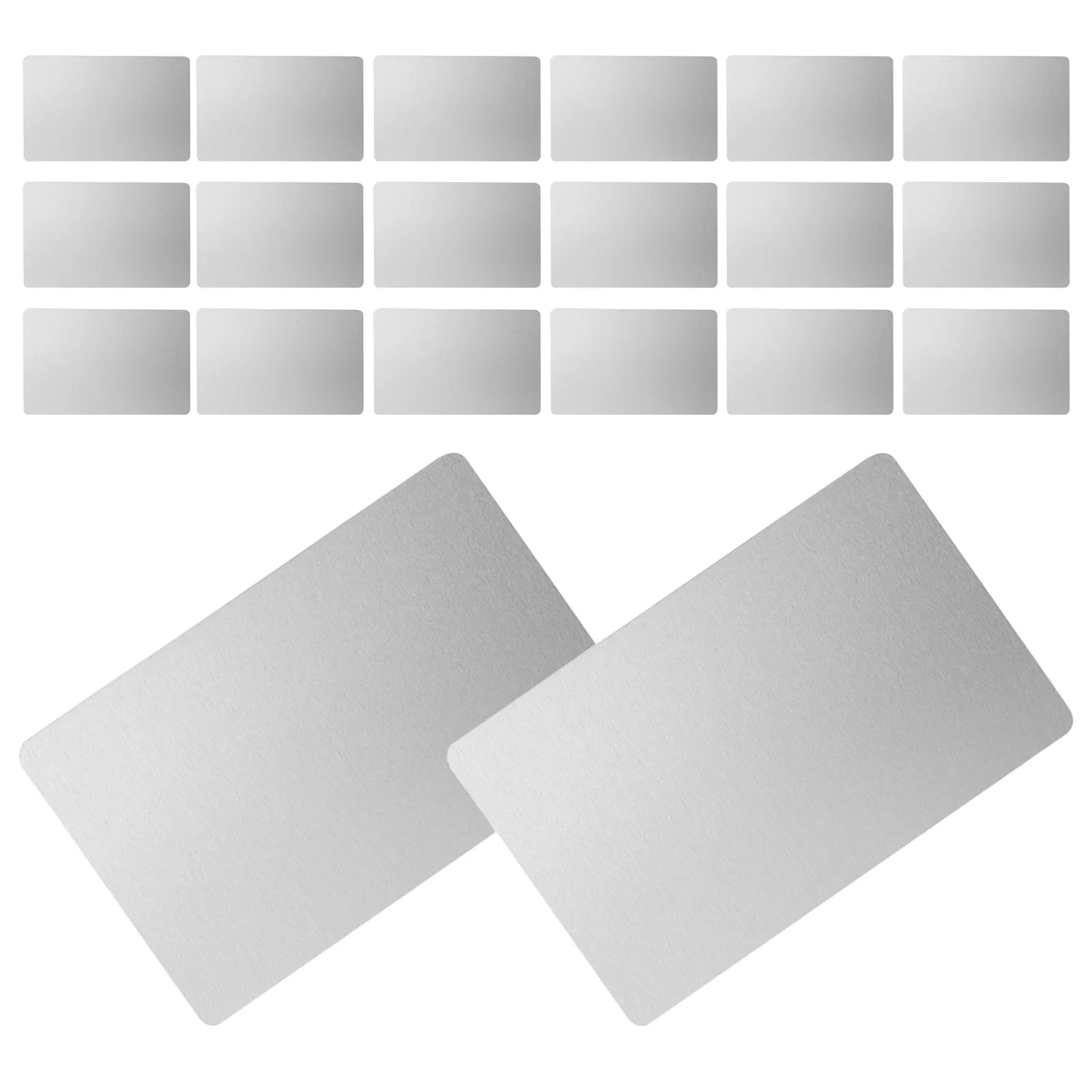 100Pcs Laser Engraving Blanks Precise Aluminum Alloy Calibration Cards 86x54mm Metal Business Card Blanks for Metal Etching