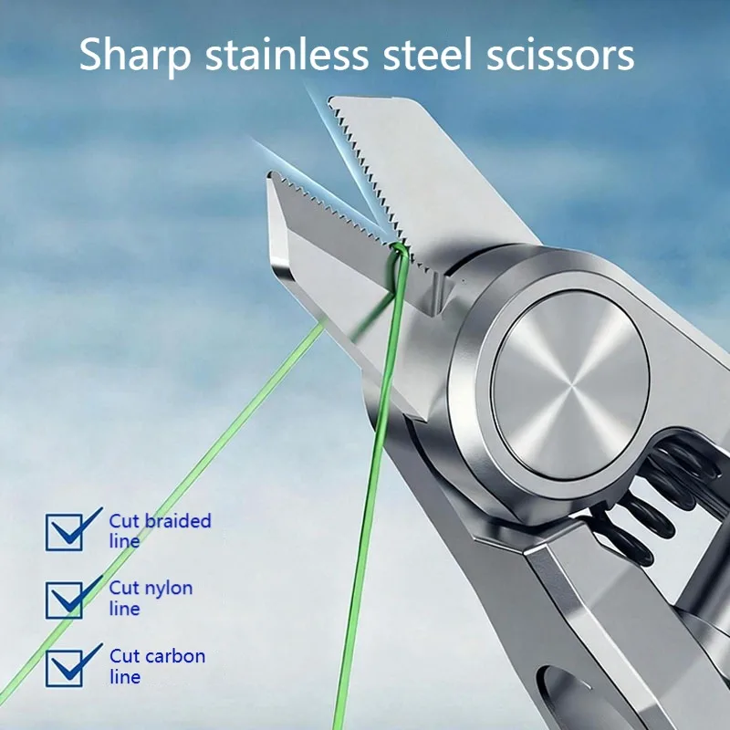 

Многофункциональные рыболовные ножницы 3-в-1 для завязывания узлов и привязывания крючков, легкие, портативные, с защитной застежкой