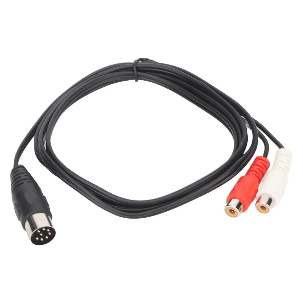 

Professional 8 Pin Din to 2RCA Adapter Plug and Play 1.5m / 4.9ft Sound Instrument Cable 8 Pin Male to Female 2RCA Audio System