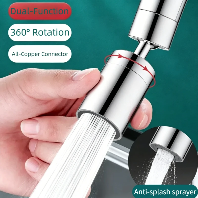 360°Universal Kitchen Faucet Anti-splash Aerator Bathroom Tap Rotatable Faucet 2 Mode Tap Nozzle Bubbler Kitchen Sink Faucet