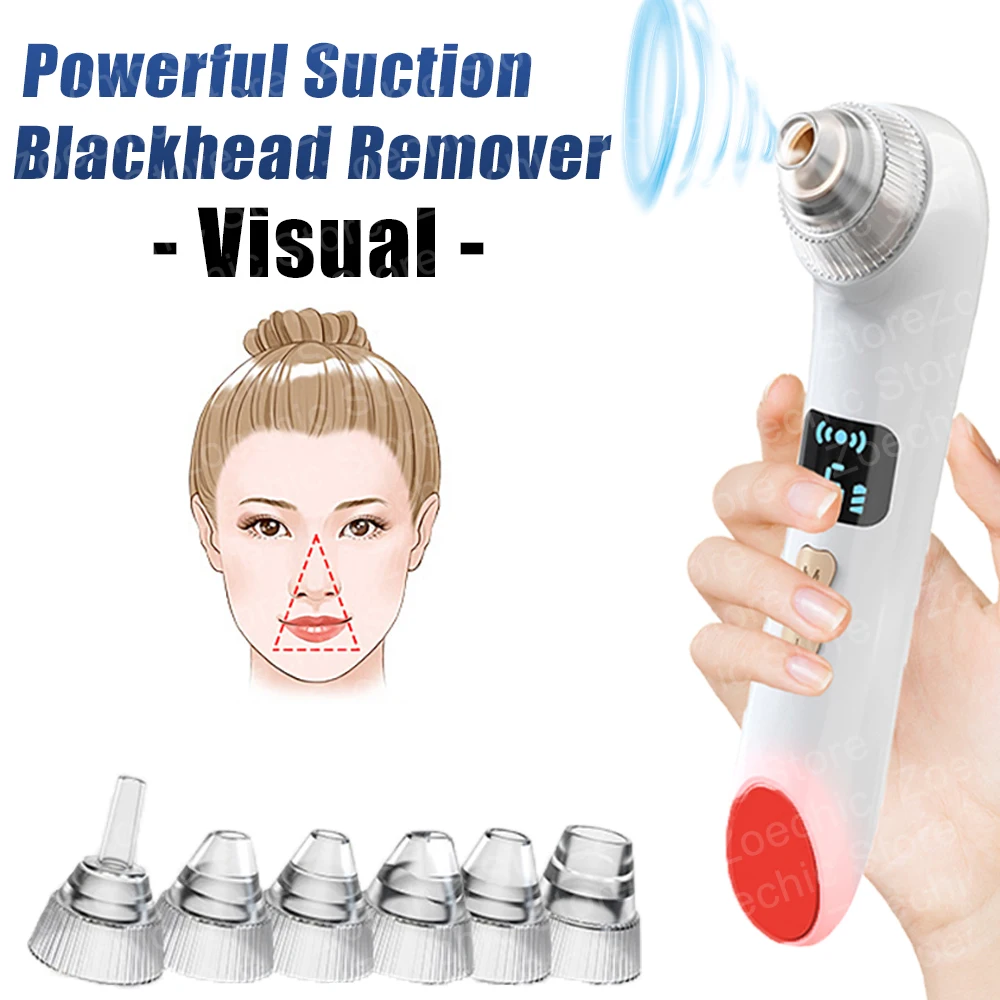 

Blackhead Remover Pore Vacuum Face Cleaner Electric Pimple Acne Black Head Removal USB Rechargeable Water Cycle Black Dot Remove