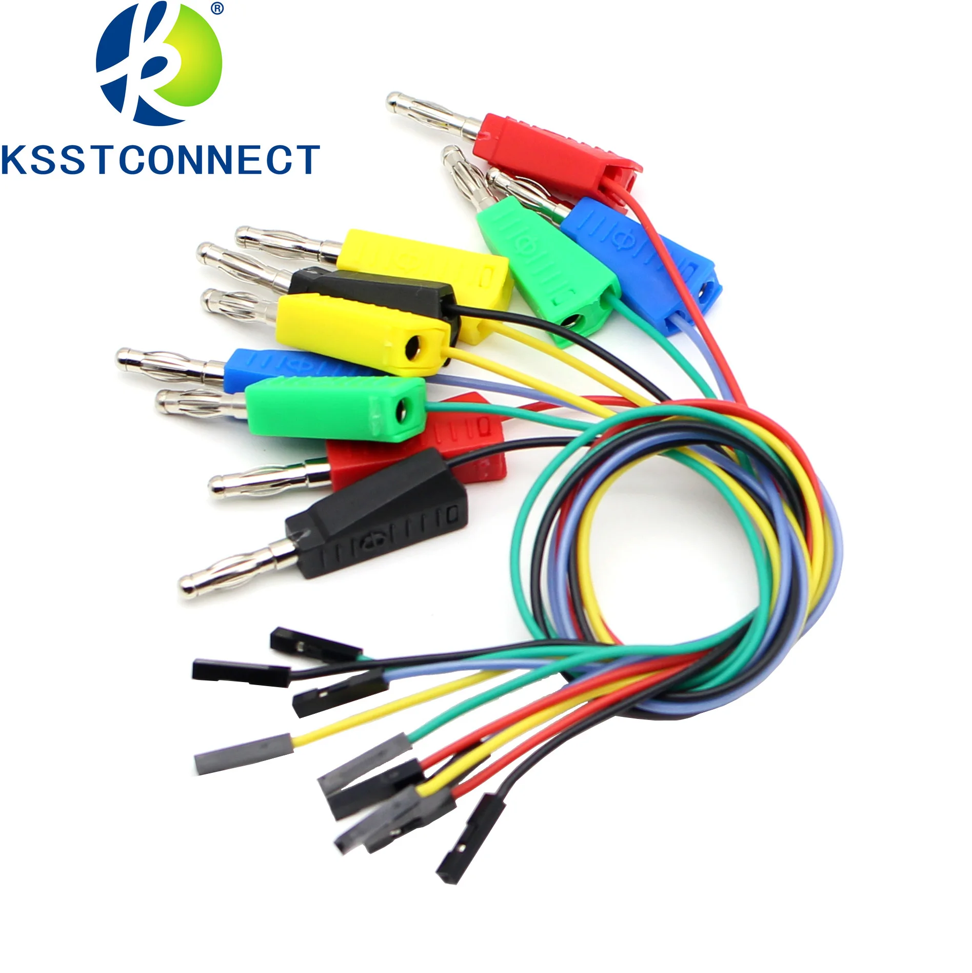 Cabo Jumper de Silicone Dupont para Osciloscópio Breadboard Fio 26awg Kit de Teste Eletrônico Faça Você Mesmo Masculino e Feminino para Plugue Banana Empilhável