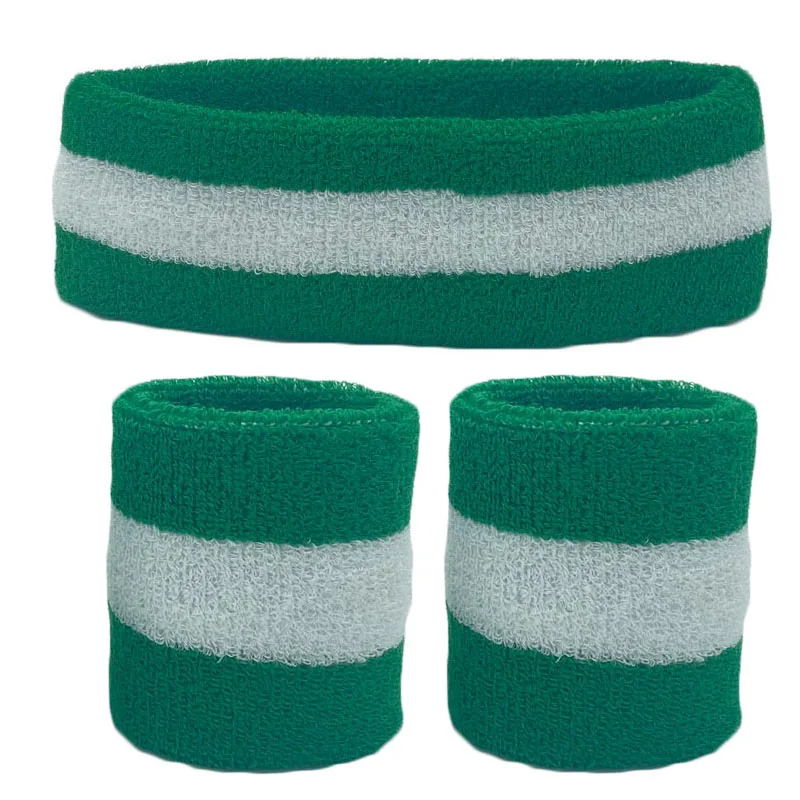 Towel Sweat Bands Set For Men Women Basketball Yoga Headband Tennis Wristbands Sport Gym Running Volleyball Wrist Wrap Sweatband