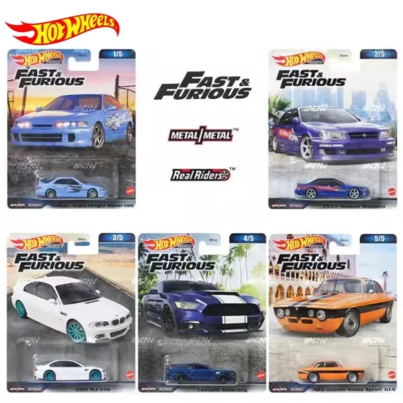 Genuine Hot Wheels Premium Car Fast & Furious 1:64 Diecast Children Toys Boys for Boys Custom Mustang Alfa Romeo Giulia Sprint