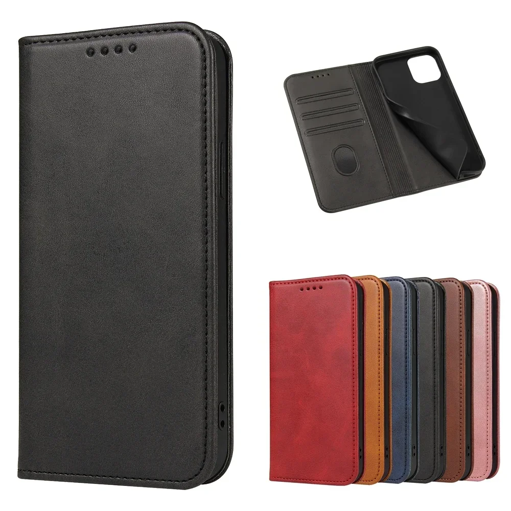 Magnetic Case for Coque iPhone 17 16 14 12 15 Pro Max Case for Funda iPhone 11 13 7 8 Plus 6 X XR SE Luxury Leather Flip Cover