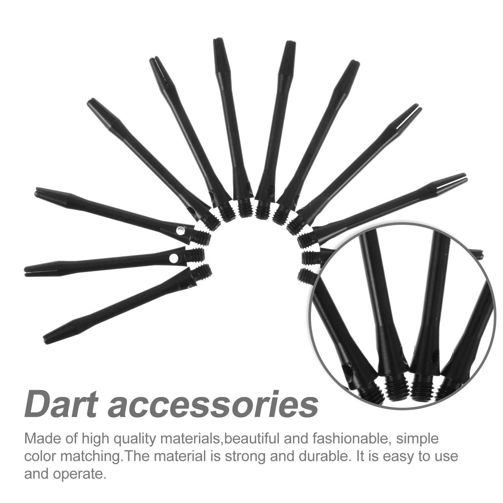 

12pcs Dart Shaft Accessories 45mm Black Metal Replacement Standard Thread Flight Straightening 2BA Size Compatible